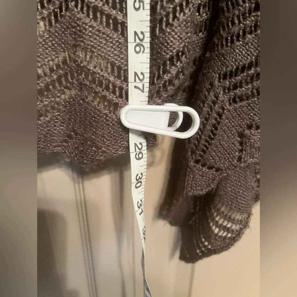 Decree Brown Ruffled Cardigan - Picture 7 of 9